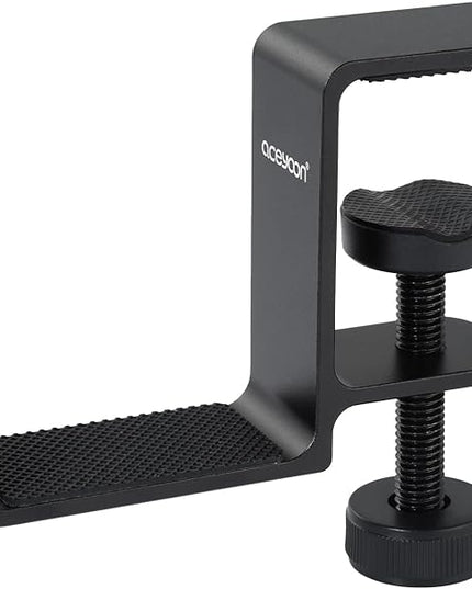 aceyoon Under Desk Headphone Hanger, Aluminum Headphone Stand,Headset Holder Space-Saving for Bag/Backpack/GamingHeadphone, Black