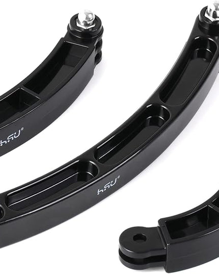 HSU 3 in 1 Curved Extension Arm Kit, Extension Pivot Arm Adjustable Monopod Bracket for GoPro Hero 13/12/11/10/9/8/7/6/5 Black, Session 5/4, DJI Osmo Action and More