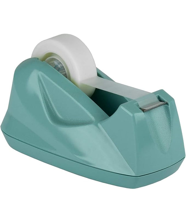 Acrimet Premium Desktop Tape Dispenser, Plastic, Non-Skid Base (Heavy Duty) (Solid Green Color)