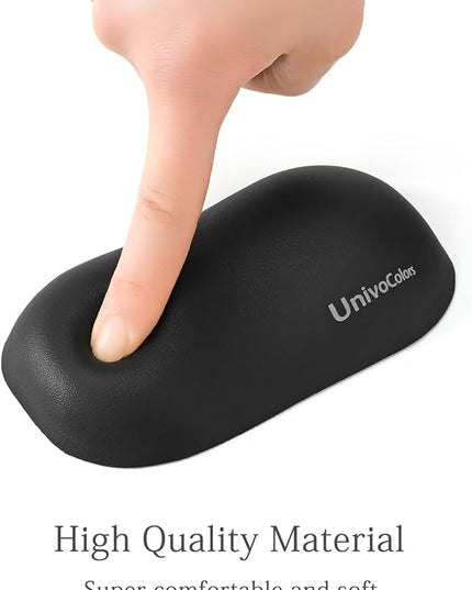 UnivoColors Design-Wave Wrist Rest, Artificial Sheepskin+Memory Foam+Ergonomic+Anti-Slip Gel, Resilience Support During Work and Gaming,Mouse Accessory,Black