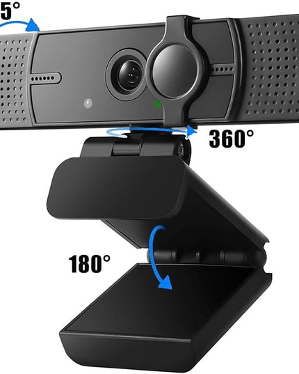 4K Webcam for PC & Laptop - Ultral HD 4K, AI Autofocus, Support DZoom and ePTZ, Built-in Noise-Canceling Mics and Slidable Privacy Cover for Business Meetings, Conferencing & Video Calls