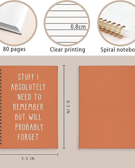 LIANGW Funny Orange Notebooks for Work, Funny Work Gifts for Coworkers & Boss, Coworker Office Gifts for Men Women, Fun Spiral Notebooks Journals for Writing, Funny Office Supplies 5.5x8.3 Inch