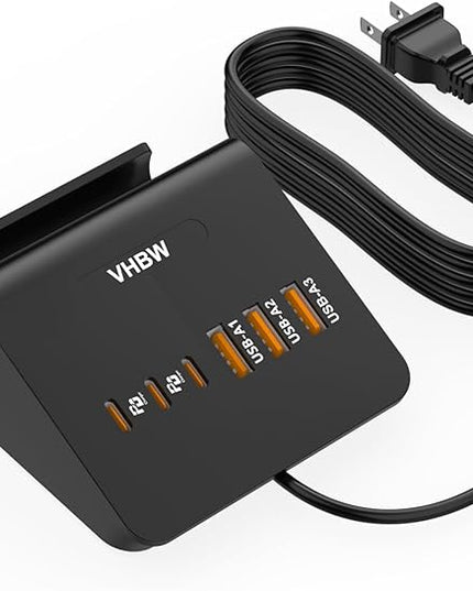 USB C Charging Station 35W, VHBW 6-Port (3 USB-C and 3 USB-A) Desktop Fast Charging Station for iPhone 14/13/12,Samsung Galaxy S23/S22/S21,etc