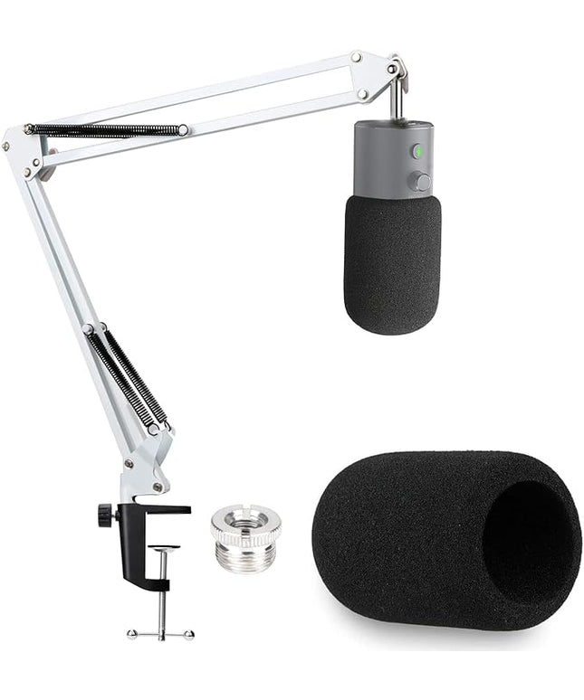 YOUSHARES Razer Seiren X Boom Arm with Pop Filter - White Boom Arm for Razer Seiren X Streaming Microphone, White Mic Arm Microhone Stand (White)