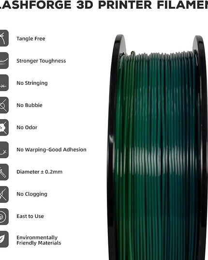FLASHFORGE PLA Filament 1.75mm, 3D Printer Filament 1kg (2.2lbs) Spool, Dimensional Accuracy +/- 0.02mm, 3D Printing Filament Easy to Use and Fits for Most FDM 3D Printers (Rainbow)