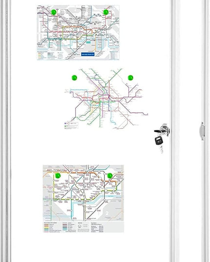 Lockable Magnetic Enclosed 36x24 inches Dry-Erase whiteboard, Tamper-Resistant Wall-Mounted Display whiteboard, Aluminum-Framed Window whiteboard (White)