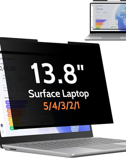 Mamol Magnetic Privacy Screen for 13.8 Inch Surface Laptop 7, Removable Anti Spy Glare Blue Light Filter, Microsoft Surface Laptop Privacy Screen Protector 13.8 in