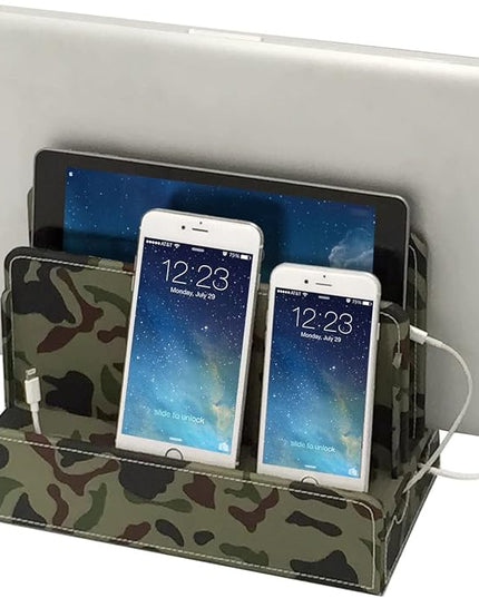 Great Useful Stuff G.U.S. Multi-Device Charging Station Dock & Organizer - Multiple Finishes Available. for Laptops, Tablets, and Phones - Camo