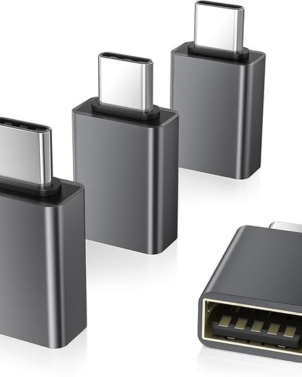 Elebase USB C to USB Adapter 4Pack,USBC Male to USB 3.0 Female MacBook Pro Air Adaptor,Type C Thunderbolt 3 OTG Converter for Flash Thumb Drive,Apple iPhone 17 16 16e 15,iPad mini,Mac,Samsung S25 S24