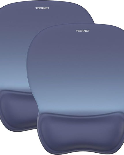 TECKNET 2 Pack Gel Mouse Pad with Wrist Rest, Ergonomic Office Mousepad with Wrist Support - Non-Slip & Smooth Surface Comfortable Desk Accessories Mat for Office, Gaming and Study - Gradient
