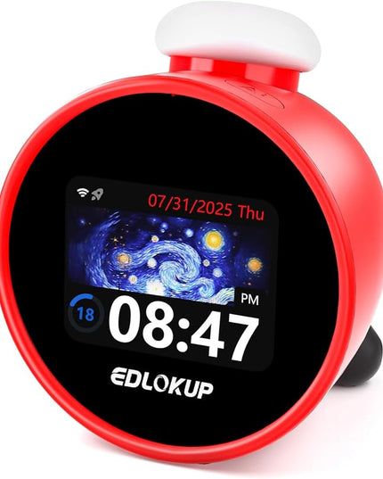 Smart Alarm Clock for Kids, AI Voice Assistant Clock with Chat, Ok to Wake Clock, 12 White Noise Sounds, Sleep Trainer, Time Management Tool, Music Player via TF/MP3 Card, Weather Forecast