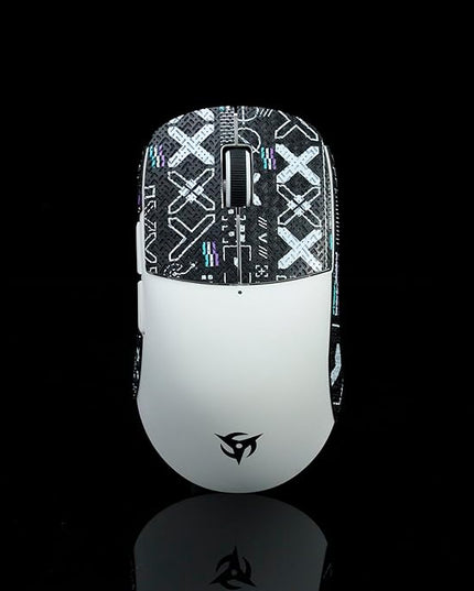Grip Tape for Vaxee x Ninjutso Sora 4K - Anti-Slip,Enhanced Control, Sweat Resistance,Improves FPS Gaming Grip & Mouse Protection [Pre-Cut] Printsteam Black White 0.5mm