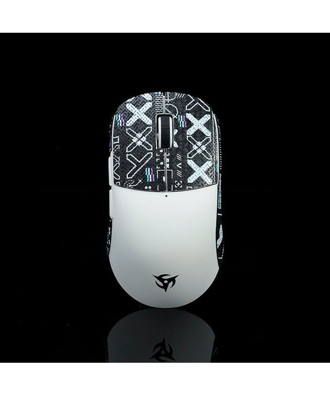 Grip Tape for Vaxee x Ninjutso Sora 4K - Anti-Slip,Enhanced Control, Sweat Resistance,Improves FPS Gaming Grip & Mouse Protection [Pre-Cut] Printsteam Black White 0.5mm