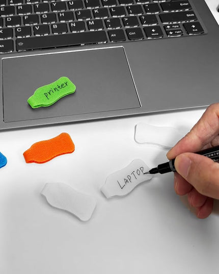 32 Pcs Cable Labels, Multi-Color Write On Cord Labels, Wire Tags for Electronics, Computers Cable Management and Identification, White