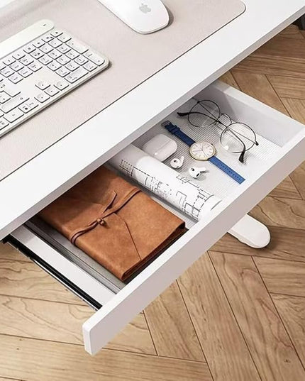 Under Desk Mounted Sliding Drawer to pull out, Attachable Desk Pencil Drawer Ball-Bearing Slides (White)