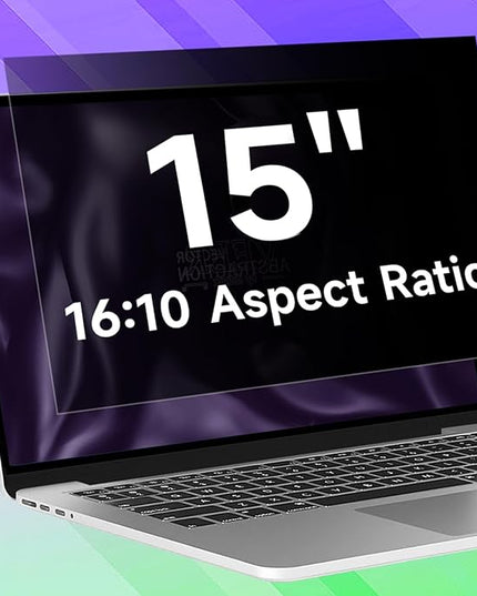 15.6 Inch 16:10 Laptop Privacy Screen Filter, Anti Blue Light Glare & Anti Scratch Computer Privacy Shield for 15" with 1920x1200 Aspect Ratio Laptop