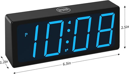 KWANWA Digital Alarm Clock with Auto Dimmer, Dual Power (Battery/USB),-Easy to Operate, 12/24H Display, Beside Small Clock for Room Office (Blue LED)