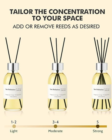 Clesh Reed Diffuser Set, 6.7 oz Linen Scented Diffuser with Sticks, Home Fragrance Reed Diffuser for Bathroom Shelf Decor, Linen Meditation