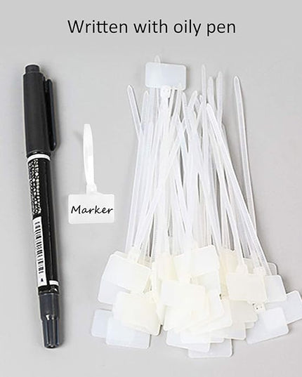 200 Pieces Nylon Cable Marker Ties,Self-locking Cord Tags Write on Ethernet Wire Zip Mark Tags Nylon Power Marking Label