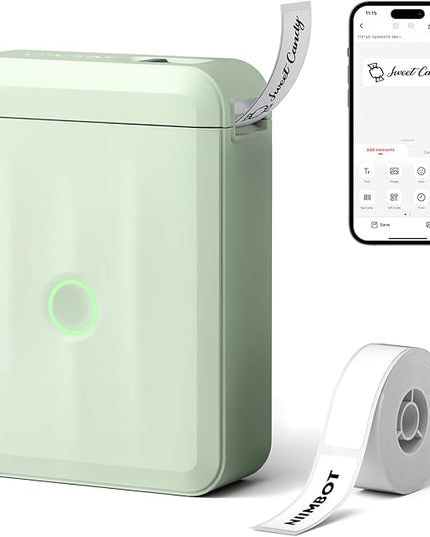 NIIMBOT D110 Upgraded Version Mini Label Maker Machine with Tape, Portable Bluetooth Thermal Printer, Sticker Labeler with Multiple Templates for Office Organization Home Kitchen School, Green