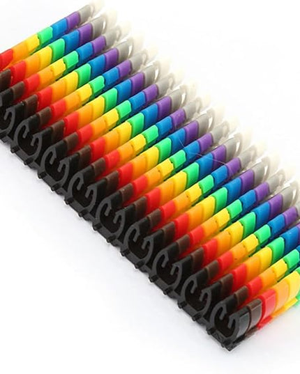 Clip-on String Wire Marking Boxed Plastic Digital Number Wire Label Tube Set Colorful Cable Marker (100PCS -2.5MM)