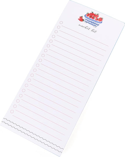 Graphique Berries Magnetic Notepad, 100 Tear-Away Sheets for Grocery, Shopping & To-Do Lists, Writing Pad for Fridge, Kitchen, Office