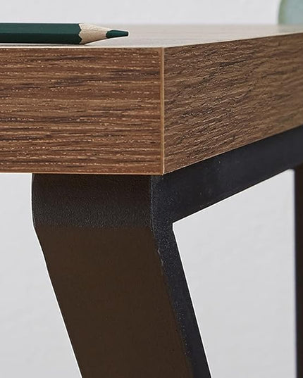 HSH Home Office Computer Desk, Industrial Modern Simple Metal Wooden PC Laptop Executive Desk, Farmhouse Student Computer Table for Work Study Writing Gaming in Bedroom Living Room, Rustic Oak 47 Inch