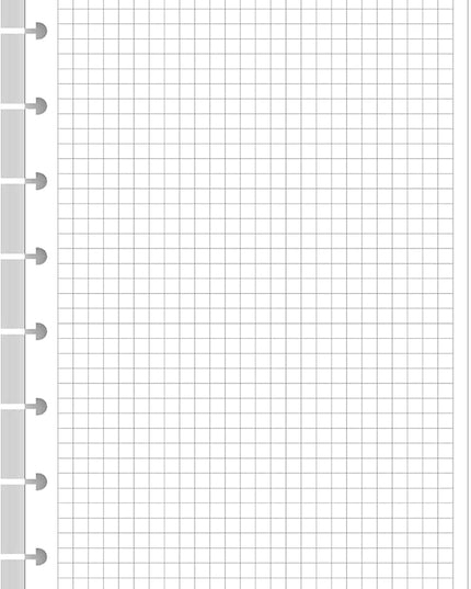 A5 TUL Discbound Grid Refill Paper, 8-Disc Discbound Graph Paper, 100Sheets / 200Pages Loose-Leaf Grid Paper, 100gsm White Paper, 5.8 x 8.3 in