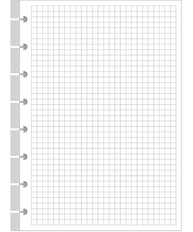 A5 TUL Discbound Grid Refill Paper, 8-Disc Discbound Graph Paper, 100Sheets / 200Pages Loose-Leaf Grid Paper, 100gsm White Paper, 5.8 x 8.3 in