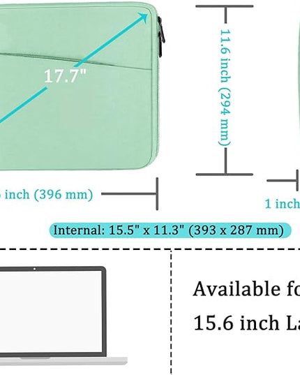 Laptop Case 15.6 inch, Shockproof Protective Computer Carrying Cover with Front Pocket, Briefcase Handbags Laptop Sleeve for 15.6 inch HP, Dell, Acer, Asus, Notebook, Light Blue