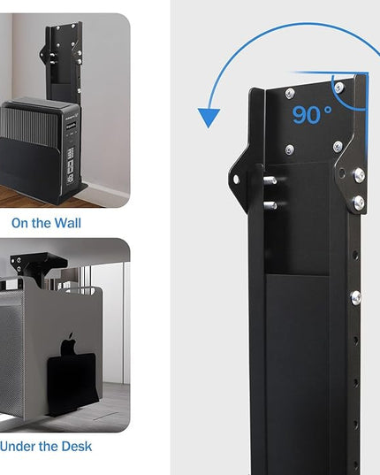 Heavy Duty Computer Wall Mount PC Case - Upgraded, Also Great for PC Mount Under Desk - Height Adjustable from 11" to 21", Width Adjustable from 5.5" to 9.8", Computer Tower Under Desk Home Office