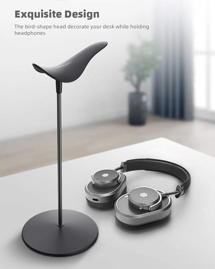 Lamicall Headphone Stand, Desktop Headset Holder - Desk Earphone Stand, for All Headsets Such as Airpods Max, HyperX Gaming Headphones, Beats/Sennheiser Music Headphones - Black