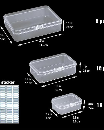 Bead Organizers and Storage-28 Pcs Small Plastic Boxes,Mini Clear Plastic Storage Boxes with Lids,for Jewelry Making Organizer,Containers Hair Accessories, Earrings,Crafts,Sewing Supplies Bead Storage