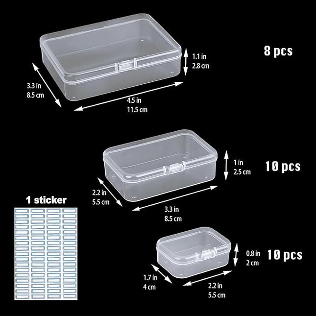 Bead Organizers and Storage-28 Pcs Small Plastic Boxes,Mini Clear Plastic Storage Boxes with Lids,for Jewelry Making Organizer,Containers Hair Accessories, Earrings,Crafts,Sewing Supplies Bead Storage