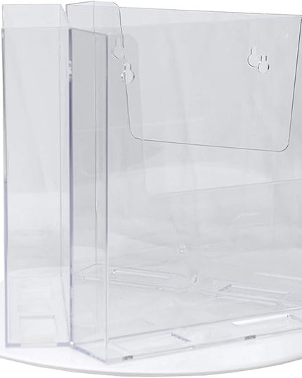 Clear-Ad - RLT-77-3 Acrylic Rotating Bifold Brochure Holders for 7.5" Literature Display - Pamphlet Holder and Magazine Organizer