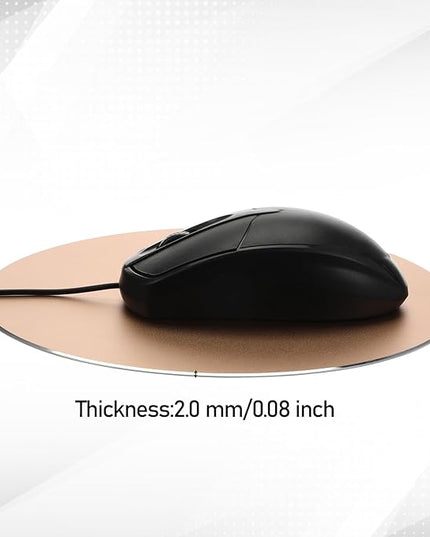 Premium Aluminum Metal Mouse Pad Mice Mat, 7.7 Inch Round Mouses Pads Gaming Office Home Mice Mat, Waterproof Surface Cute Computer Small Flat Double Sided Mouse Pad for Men Women (Champagne Gold)