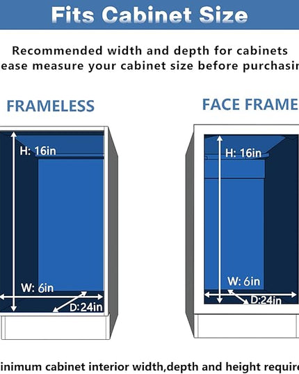 LOVMOR 2 Tier 5½" W x 21½" D, Individual Pull Organizer Kitchen Cabinet Storage Sliding Shelves