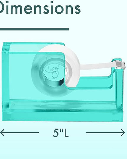 OfficeGoods Acrylic Tape Dispenser – Modern Desk Organizer for Office Supplies – Heavy Duty Refillable Tape Holder for Home and School Crafting – Stylish Desktop Accessory for Gift Wrapping, Green