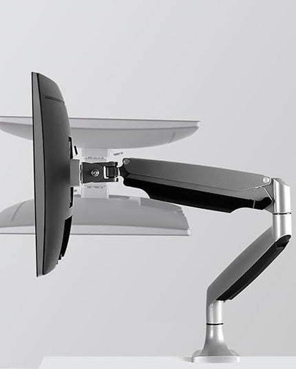Mount-It! Single Monitor Arm Desk Mount | Gas Spring Monitor Arm | Full Motion Articulating Height Adjustable | Fits 21 22 23 24 27 30 32 Inch VESA Compatible Computer Screen | Clamp and Grommet Base