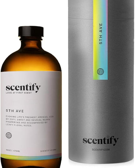 Scentify 5th Ave Aroma Oil Refill Scent for Oil Diffusers - Bergamot, Floral, Gardenia Scents - Luxurious Relaxing Aromatherapy Diffuser Fragrance 470ml, 16 oz