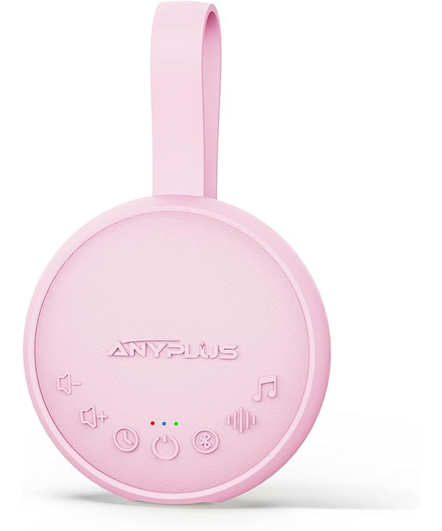 White Noise Sound Machine for Sleeping Adults & Baby, Portable Noise Machine with 24 Soothing Sounds, Bluetooth 5.1, Battery Powered, 3 Timer Settings, Memory Function for Home, Office, Travel (Pink)