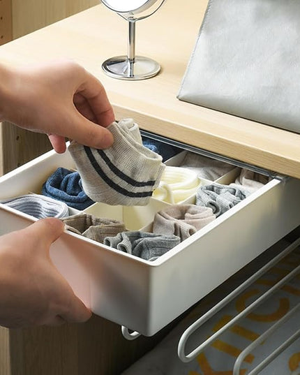 Underwear Organizer Socks Storage Box Plastic Drawer Organizer Divider for Closet Storage and Laundry Organization
