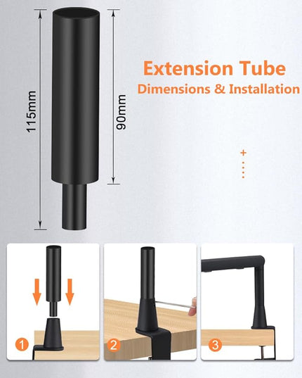 Low Profile Mic Arm Stand,Adjustable Desk Clamp Mic Boom Arm with 360°Swivel and Detachable Rise Column，Built-In Cable Management,with Mic Clip 3/8" to 5/8",For Podcasting and Streaming