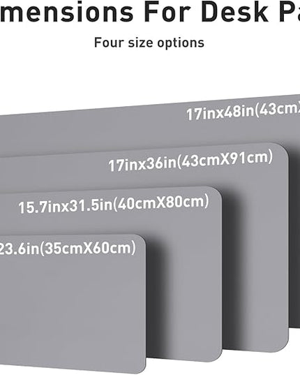 Aothia Leather Desk Pad Protector, Mouse Pad, Office Desk Mat, Non-Slip PU Leather Desk Blotter, Laptop Desk Pad, Waterproof Desk Writing Pad for Office and Home (23.6" x 13.7", Light Grey)