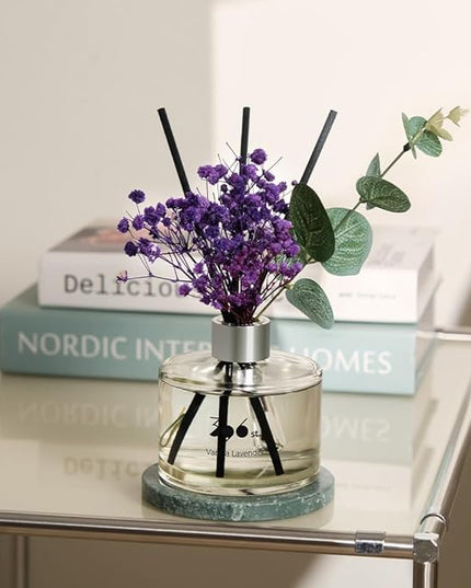 396 st. Preserved Baby's Breath Flower Reed Diffuser, Black Cherry, 200ml(6.7oz) / Reed Diffuser Sets, Home Fragrance, Scented Oils, Home & Bathroom Décor