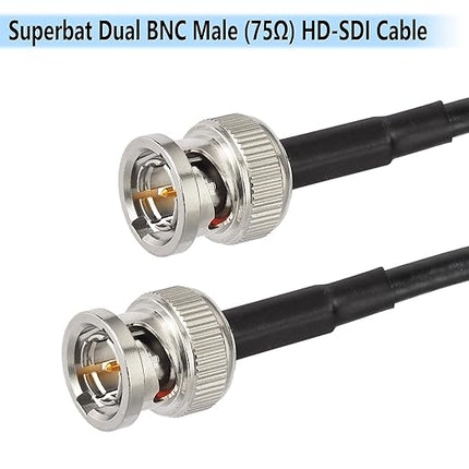 Superbat 3G/6G HD SDI BNC Cable 1ft Thin Short (Belden 1855A) - Supports HD-SDI/3G-SDI/4K/8K Camera Recorder Precision Video (2pcs)