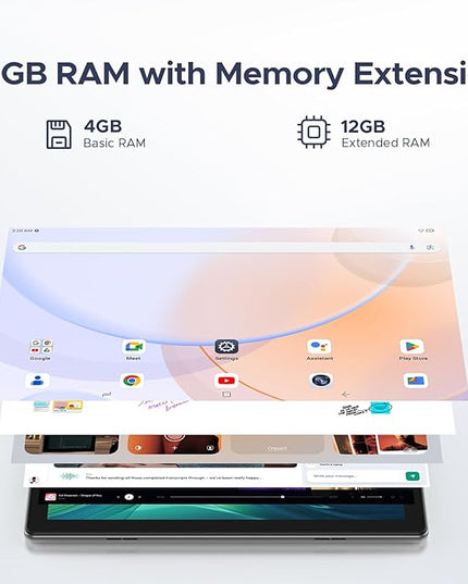 DOOGEE U10(2025) 10 inch Tablet with Keyboard, Android 15 Tablet 16GB+128GB/2TB Expand, 2.0GHz Quad Core Gaming Tablets,5060mAh,1280x800 IPS HD Touchscreen,WiFi 6,Dual Camera,BT5.0,Widevine L1,Gray
