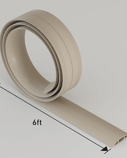 D-Line 6ft Floor Cord Cover, Cable Protector, Hide Extension Cords, Protect Cords, Prevent Cable Trips, Heavy Duty Cord Hider - Cable Cavity = 0.63" (W) x 0.31" (H) - Beige
