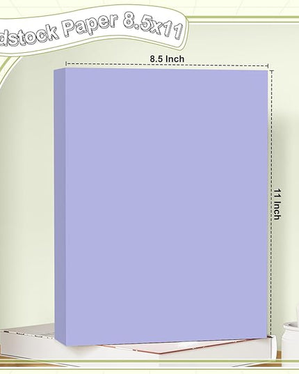 40 Sheets Cardstock 8.5x11, 65lb Light purple Card Stock, Construction Paper, 180gsm Thick Printer Paper for Printing, Painting, Card Making, Kids School Supplies,Party Decorations