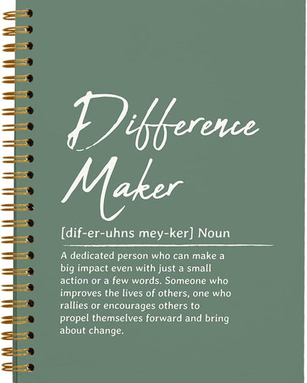 OXW Green Notebooks for Work, Difference Maker Gift Meeting Notebook Journal for Writing, Employee Appreciation Gifts, Thank You Gifts for Women Men Leader Mentor Boss Manager, 5.5"x8.3"